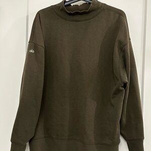 ALO Yoga Dark Olive Crewneck / mock neck Sweater